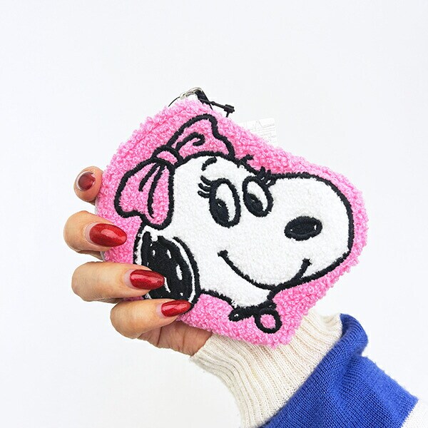 スヌーピー ベル ダイカットさがらポーチ ピンク SNOOPY