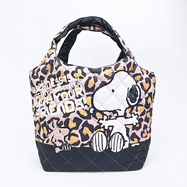 スヌーピー ヒョウ柄 中綿トートバッグ SNOOPY