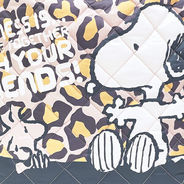 スヌーピー ヒョウ柄 中綿トートバッグ  SNOOPY