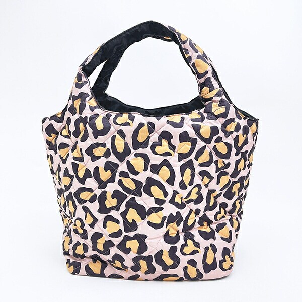 スヌーピー ヒョウ柄 中綿トートバッグ  SNOOPY