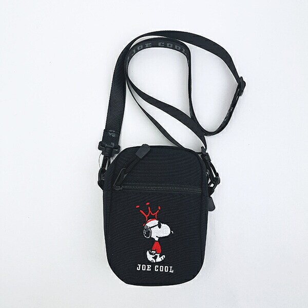 スヌーピー ジョークール 縦型ショルダーバッグ ブラック SNOOPY
