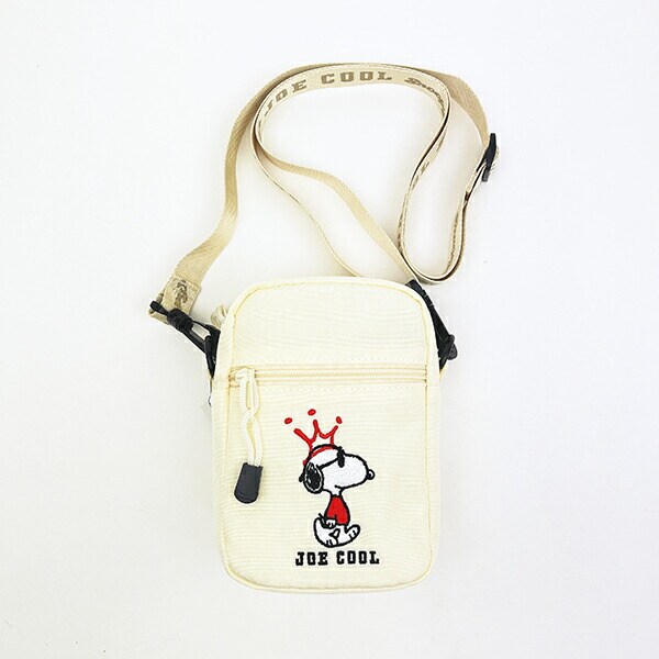 スヌーピー ジョークール 縦型ショルダーバッグ アイボリー SNOOPY