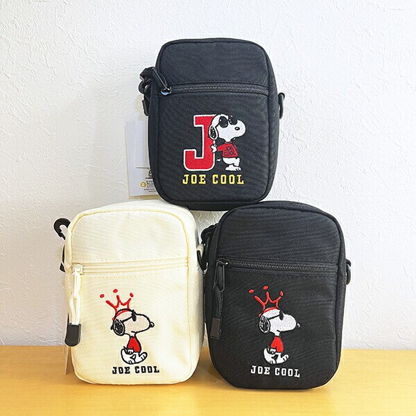 スヌーピー ジョークール 縦型ショルダーバッグ アイボリー SNOOPY