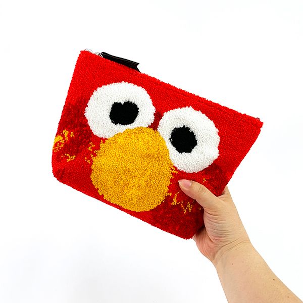 セサミストリート エルモ さがら刺繍 ポーチ レッド