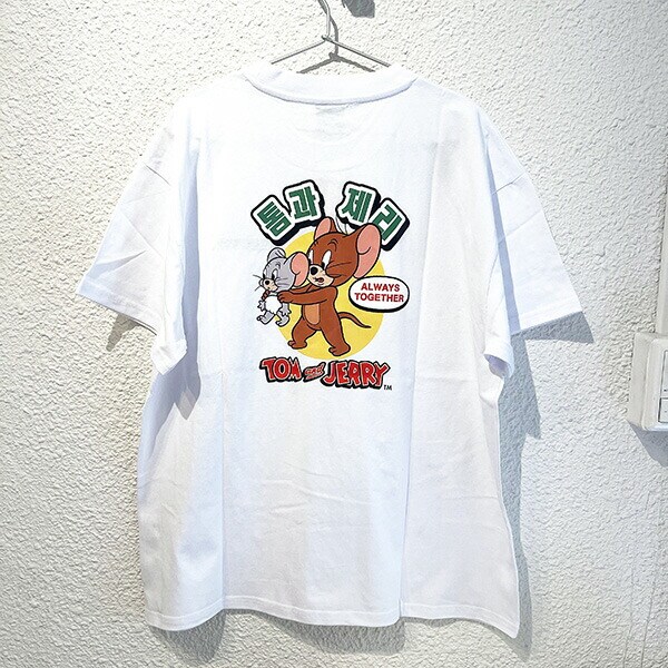 トムとジェリー ジェリー＆タフィー ハングルシリーズ Ｔシャツ(ホワイト) Mサイズ アパレル