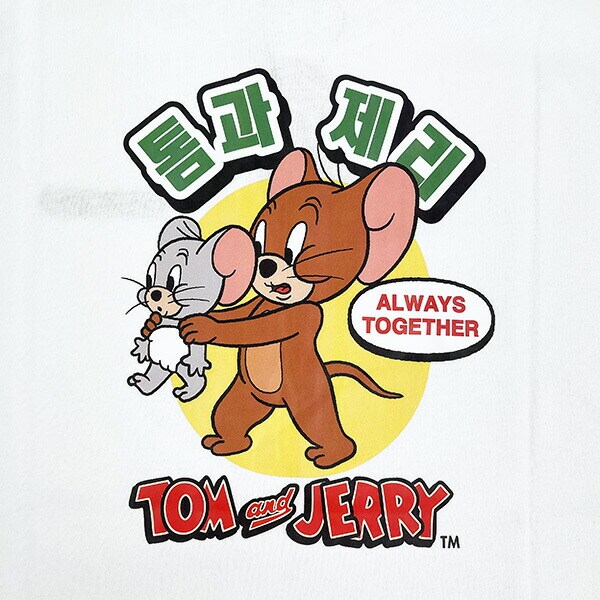トムとジェリー ジェリー＆タフィー ハングルシリーズ Ｔシャツ(ホワイト) Mサイズ アパレル