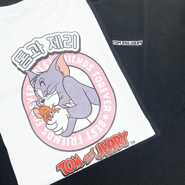 トムとジェリー ハングルシリーズ Ｔシャツ(ブラック) Lサイズ アパレル