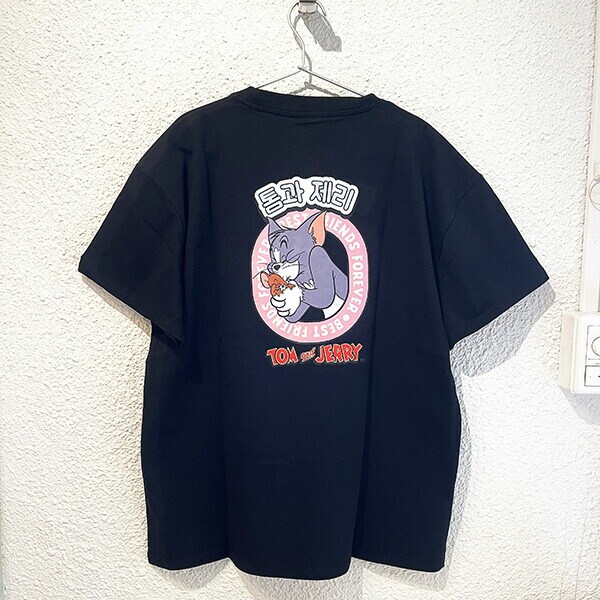 トムとジェリー ハングルシリーズ Ｔシャツ(ブラック) Mサイズ アパレル
