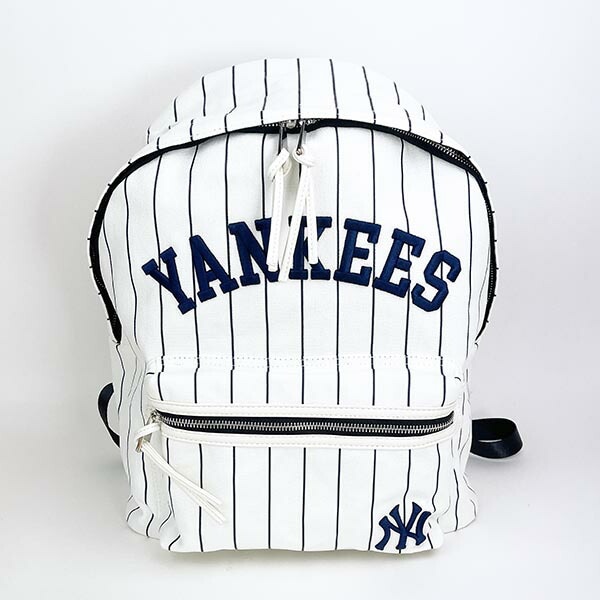 MLB ヤンキース NY バックパック (アイボリー×ネイビー) ストライプ リュックサック バッグ