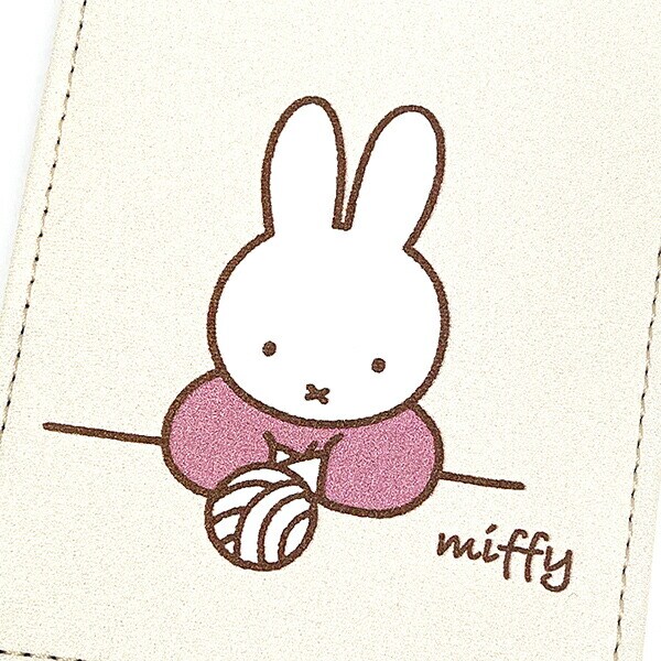 ミッフィー miffy 毛糸柄 両面パスケース 定期入れ ベージュ 日本製