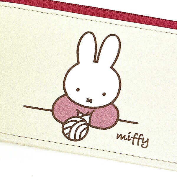 ミッフィー miffy 毛糸柄 フラグメントケース パスケース ベージュ 日本製