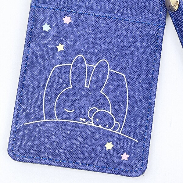 ミッフィー miffy リール付きパスケース Starry Night柄 ブルー 定期入れ