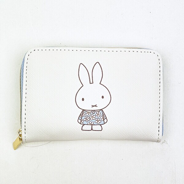 ミッフィー miffy コインケース ( オフホワイト) お財布 フラワードレス柄 小物シリーズ