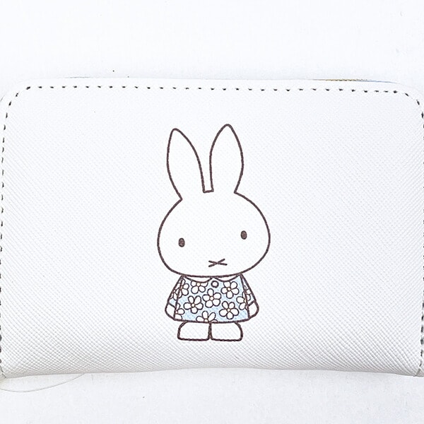 ミッフィー miffy コインケース ( オフホワイト) お財布 フラワードレス柄 小物シリーズ