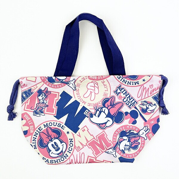 ディズニー ミニーマウス マチ付き巾着 ピンク ランチ Disney