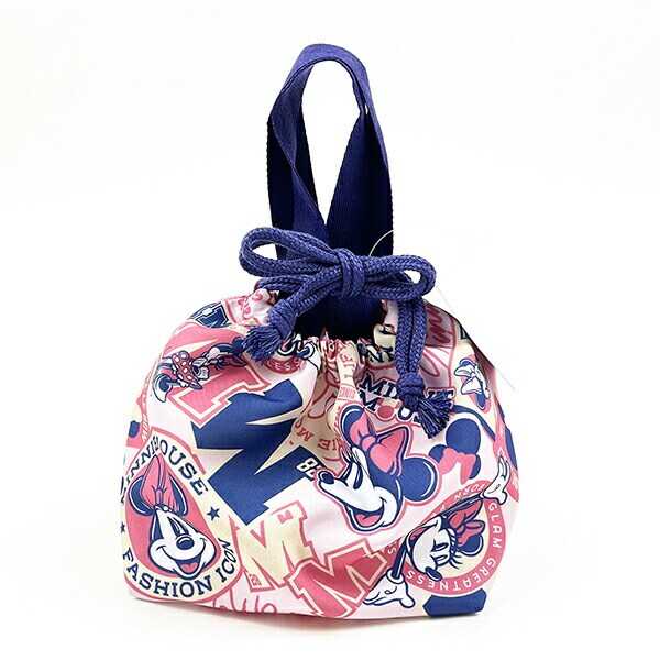 ディズニー ミニーマウス マチ付き巾着 ピンク ランチ Disney