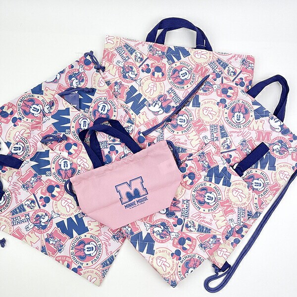 ディズニー ミニーマウス マチ付き巾着 ピンク ランチ Disney