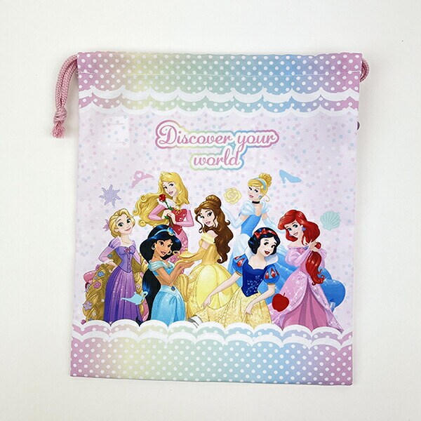 ディズニー プリンセス 巾着(中) ピンク ランチ スクール Disney