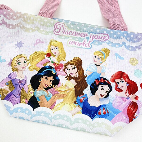 ディズニー プリンセス マチ付き巾着 ピンク ランチ Disney
