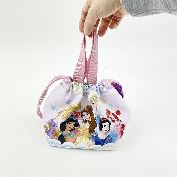 ディズニー プリンセス マチ付き巾着 ピンク ランチ Disney