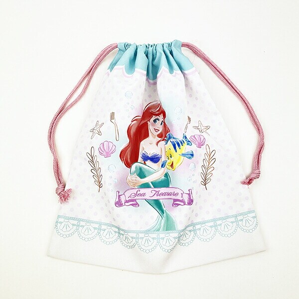 ディズニー プリンセス リトルマーメイド アリエル 巾着(大) アイボリー スクール キッズ Disney