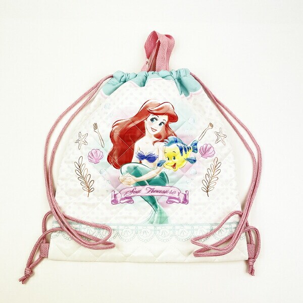 ディズニー プリンセス リトルマーメイド アリエル キルトナップザック ピンク バッグ リュック スクール キッズ Disney