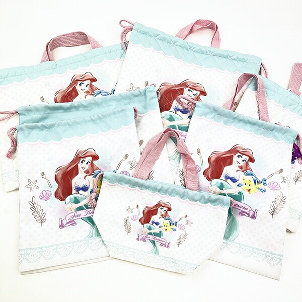ディズニー プリンセス リトルマーメイド アリエル キルトナップザック ピンク バッグ リュック スクール キッズ Disney