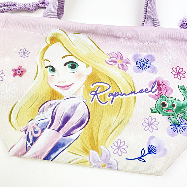 ディズニー ラプンツェル マチ付き巾着 ラベンダー ランチ Disney