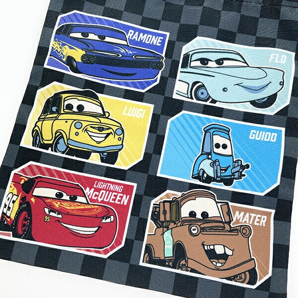 ディズニー カーズ 巾着(小) ブラック ランチ スクール Disney