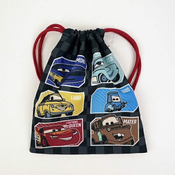 ディズニー カーズ 巾着(小) ブラック ランチ スクール Disney