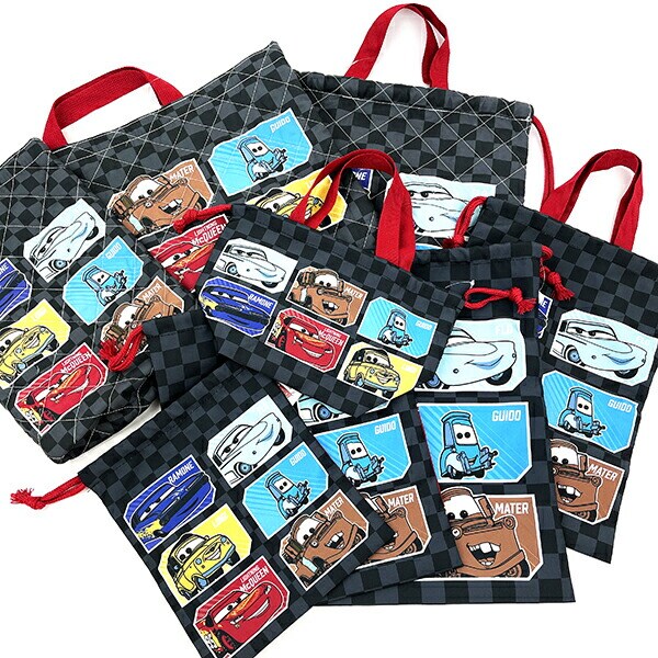 ディズニー カーズ 巾着(小) ブラック ランチ スクール Disney