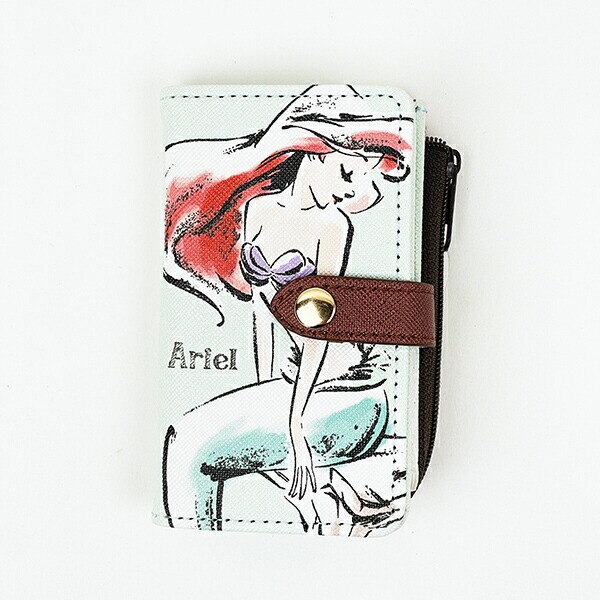 ディズニープリンセス アリエル 水彩タッチ柄キーケース ミント Disney