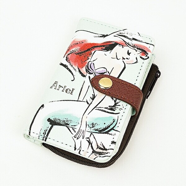 ディズニープリンセス アリエル 水彩タッチ柄キーケース ミント Disney