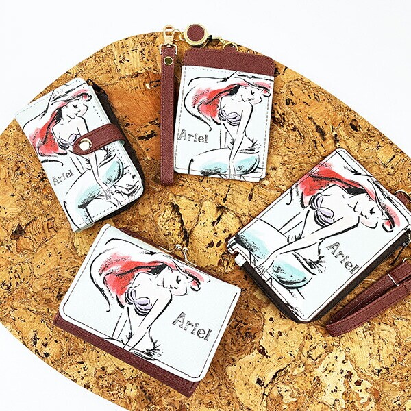 ディズニープリンセス アリエル 水彩タッチ柄キーケース ミント Disney