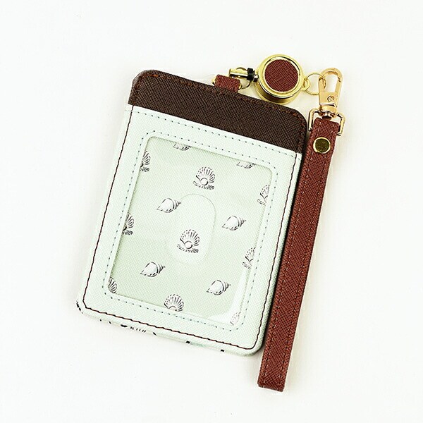 ディズニープリンセス アリエル 水彩タッチ柄リール付きパスケース ミント 定期入れ Disney