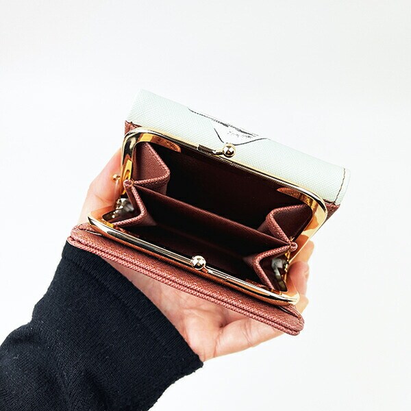 ディズニープリンセス アリエル 水彩タッチ柄三つ折りがま口財布 ミント Disney