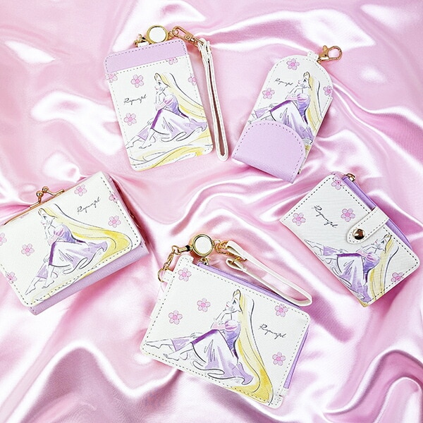 ディズニープリンセス ラプンツェル 水彩タッチ柄キッズキーケース パープル Disney