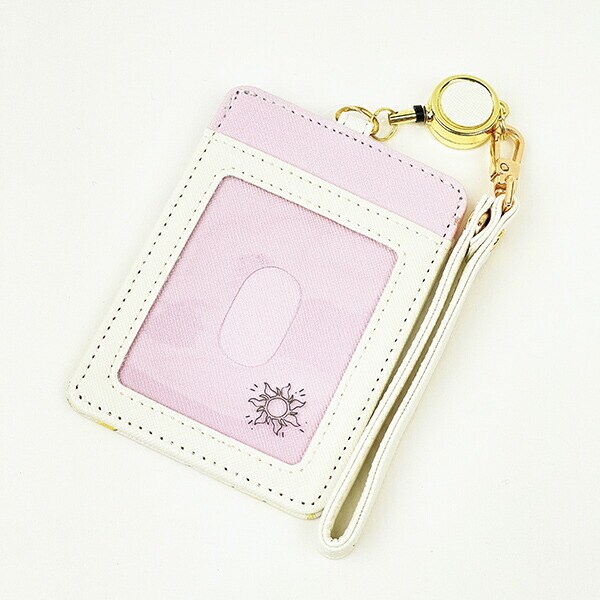 ディズニープリンセス ラプンツェル 水彩タッチ柄リール付きパスケース パープル 定期入れ Disney