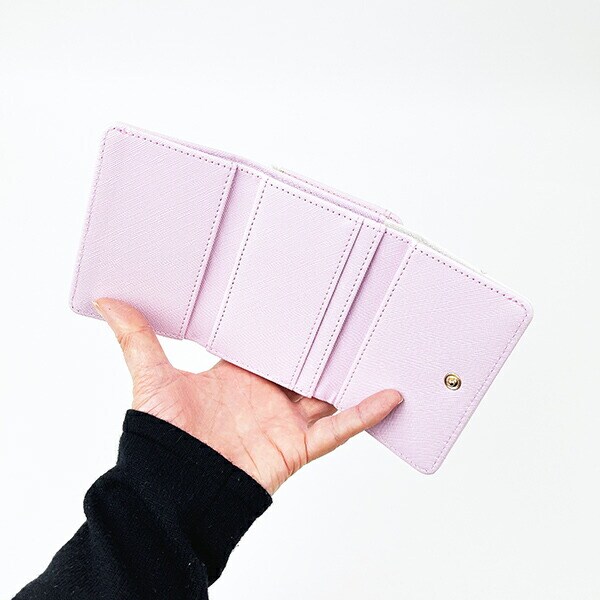 ディズニープリンセス ラプンツェル 水彩タッチ柄三つ折りがま口財布 パープル Disney