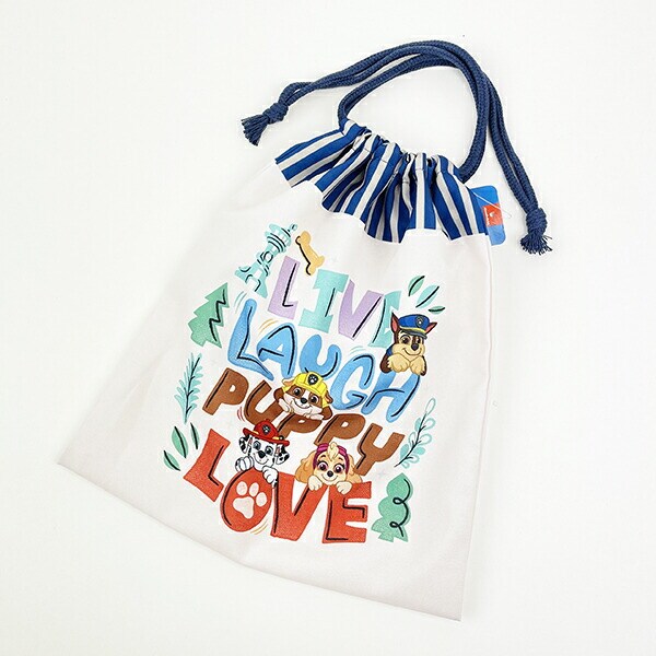 パウパトロール 巾着(中) アイボリー ランチ スクール パウパト