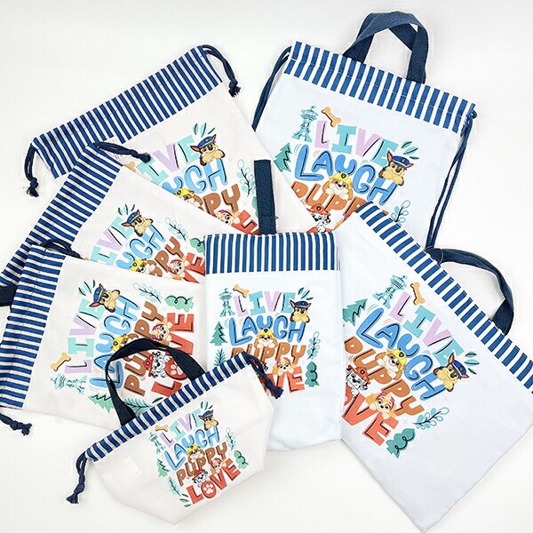 パウパトロール 巾着(中) アイボリー ランチ スクール パウパト