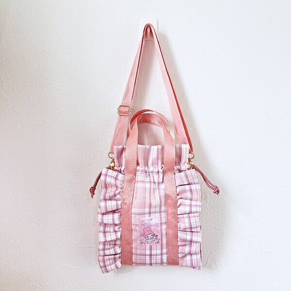 サンリオ マイメロディ フリル縦型ショルダーバッグ (ピンク) Sanrio