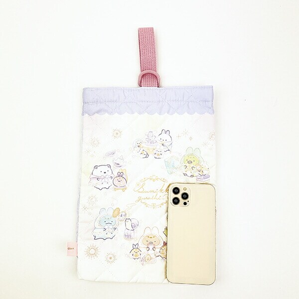 すみっコぐらし キルトシューズバッグ ラベンダー スクール キッズ すみっこ