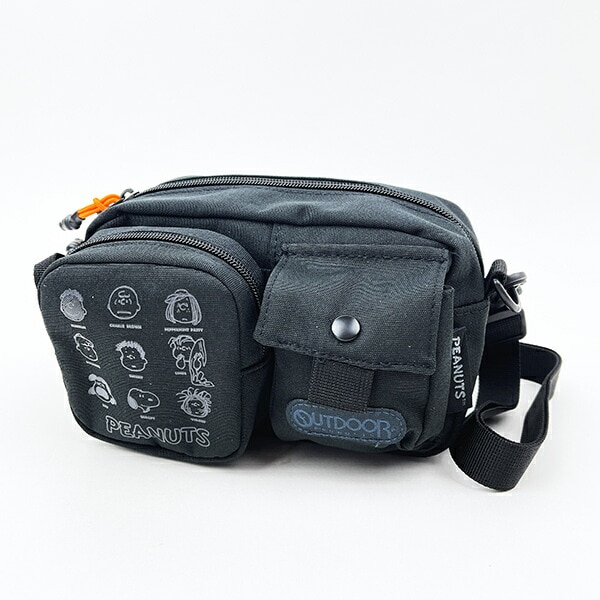 スヌーピー OUTDOOR PRODUCTS ショルダーバッグ ブラック スヌーピー OUTDOOR PRODUCTS コラボ 4way ショルダーバッグ ブラック