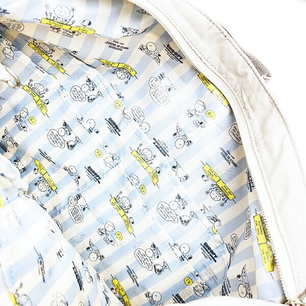 スヌーピー マザーズショルダーバッグ ベージュ PEANUTS 75th SNOOPY