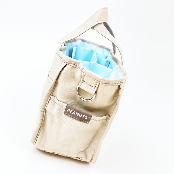 スヌーピー マザーズバッグインバッグ ベージュ PEANUTS 75th SNOOPY