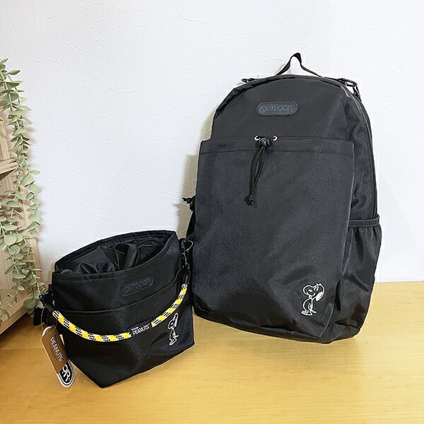 スヌーピー OUTDOOR PRODUCTS リュックサック ブラック バッグ