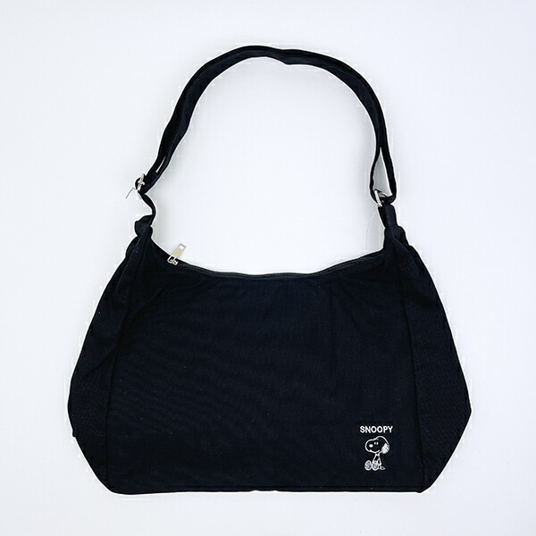 スヌーピー ショルダーバッグ 帆布 ブラック SNOOPY