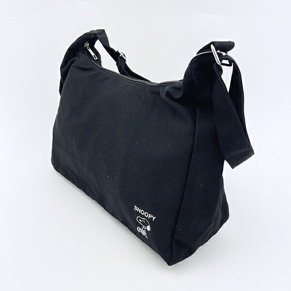スヌーピー ショルダーバッグ 帆布 ブラック SNOOPY