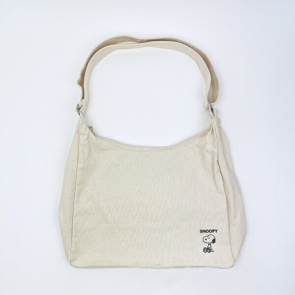 スヌーピー ショルダーバッグ 帆布 アイボリー SNOOPY